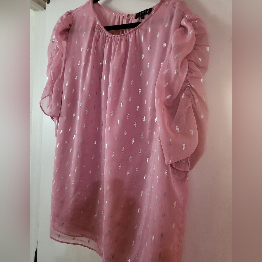 Sweet and ruffly pink blouse